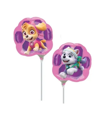 Mylar PawPatrol Skye and Everest Round MiniShape 14" pack 5pcs