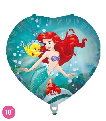 Mylar The Little Mermaid Heart Ribbon Weight 18" 1pc