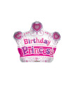 Mylar Birthday Princess Crown MiniShape w12" pack 5pcs