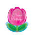 Mylar Happy Birthday Tulip h18" 1pc