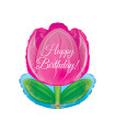 Mylar Happy Birthday Tulip h18" 1pc
