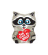 Mylar You Stole My Heart Raccoon h18" 1pc