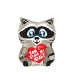 Mylar You Stole My Heart Raccoon h18" 1pc