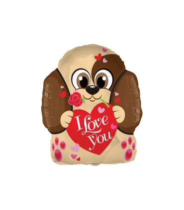 Mylar I Love You Doggie h18" 1pc