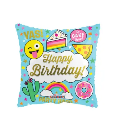 Mylar Happy Birthday Juvenile Square 18" 1pc