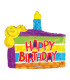 Mylar Happy Birthday SuperShape Cake Slice w36" 1pc