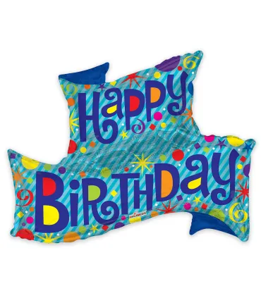 Mylar Happy Birthday Banner w36" 1pc