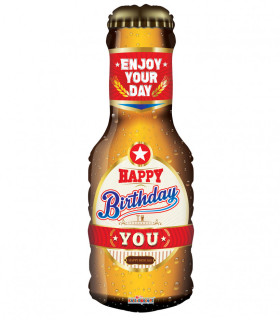 Mylar Happy Birthday To You Beer SuperShape h36" 1pc