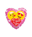 Mylar I Love You Emoticons Heart 18" 1pc