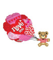 Mylar I Love You Bear with SuperShape Balloons w36" 1pc
