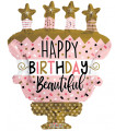 Mylar Happy Birthday Birthday Cake SuperShape h36" 1pc