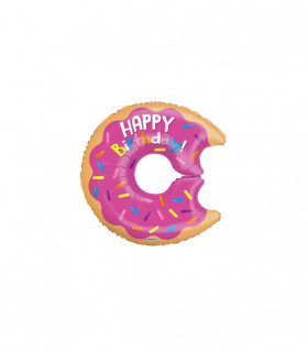 Mylar Happy Birthday Donut MiniShape w12" pack 5pcs