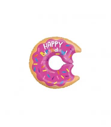 Mylar Happy Birthday Donut MiniShape w12" pack 5pcs