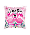 Mylar I Love You Square Flamingo 18" 1pc