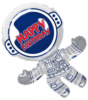 Mylar Happy Birthday Astronaut SuperShape h36" 1pc