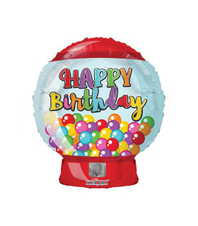 Mylar Happy Birthday Eraser Machine h18" 1pc