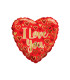 Mylar I Love You Gold and Red Heart 18" 1pc