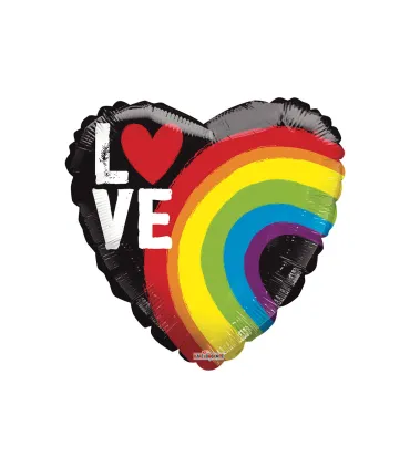 Mylar Love Rainbow Heart 18" 1pc