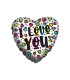 Mylar I Love You Spotted Heart 18" 1pc