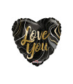Mylar Love You Marbled Heart 18" 1pc