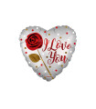Mylar Love with Rose and Polka Dots Heart 18" 1pc