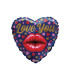 Mylar Love You Heart Kiss 18" 1pc