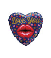 Mylar Love You Heart Kiss 18" 1pc