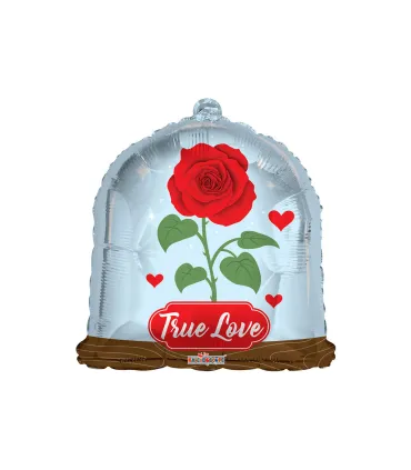 Mylar True Love Glass Bell h18" 1pc