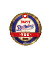 Mylar Happy Birthday Beer Label Round 18" 1pc