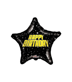 Mylar Happy Birthday Star in Space Star 18" 1pc