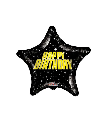 Mylar Happy Birthday Star in Space Star 18" 1pc