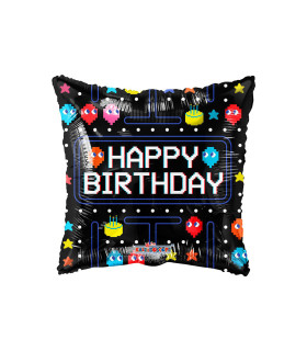 Mylar Happy Birthday Videogame Square 18" 1pc