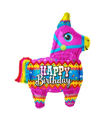 Mylar Happy Birthday Donkey Pinata SuperShape 36" 1pc