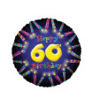 Mylar 60th Birthday Candles Round 18" 1pc