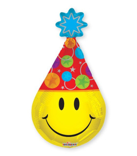 Mylar Smile with MiniShape Cap h14" pack 5pcs