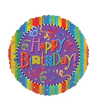 Mylar Happy Birthday Round 30" 1pc