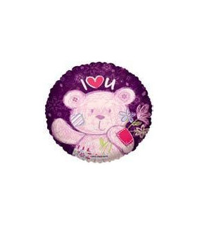 Mylar I Love You with Round Bear 18" 1pc