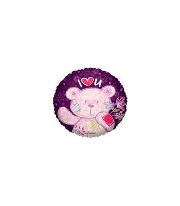 Mylar I Love You with Round Bear 18" 1pc