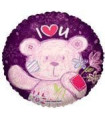 Mylar I Love You with Round Bear 18" 1pc