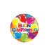 Mylar Happy Birthday Round MiniShape pack. 5pcs