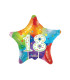 Mylar 18th Birthday Candles Multicolor Star 18" 1pc