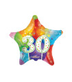 Mylar 30th Birthday Candles Multicolor Star 18" 1pc
