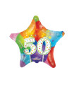 Mylar 50 Birthday Candles Multicolor Star 18" 1pc