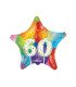 Mylar 60 Birthday Candles Multicolor Star 18" 1pc