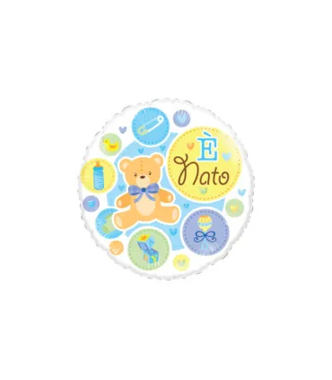 Mylar E' Nato Celeste Round MiniShape 9" pack. 5pcs