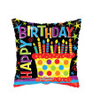 Mylar Happy Birthday Cake Gellibean Square 18" 1pc