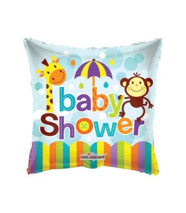 Mylar Baby Shower Jungle Square 18" 1pc