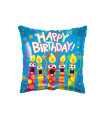 Mylar Happy Birthday Candles Blue Square 18" 1pc