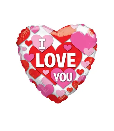 Mylar I Love You Heart Hearts 18" 1pc
