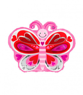 Mylar Butterfly Love w18" 1pc